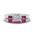 Thumbnail 19 - princess-cut-bar-set-pink-sapphire-ring-with-matching-3-baguette-wedding-band-in-white-gold-FDENS100PRGSADRPI-NL-WG