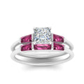 Thumbnail 20 - princess-cut-bar-set-pink-sapphire-ring-with-matching-3-baguette-wedding-band-in-white-gold-FDENS100PRGSADRPIANGLE5-NL-WG