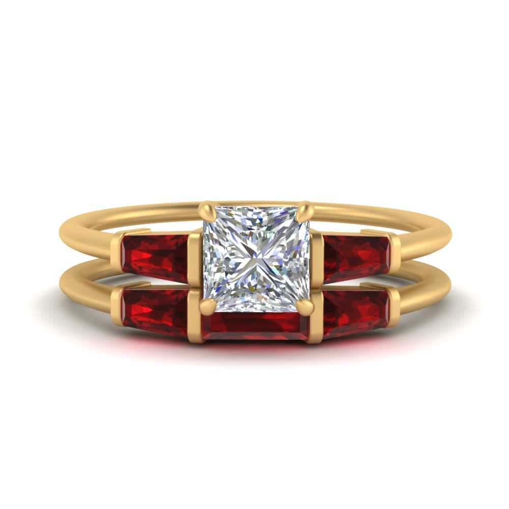 princess-cut-bar-set-ruby-ring-with-matching-3-baguette-wedding-band-in-FDENS100PRGRUDR-NL-YG