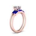 Thumbnail 6 - princess-cut-bar-set-sapphire-ring-with-matching-3-baguette-wedding-band-in-rose-gold-FDENS100PRGSABLANGLE2-NL-RG