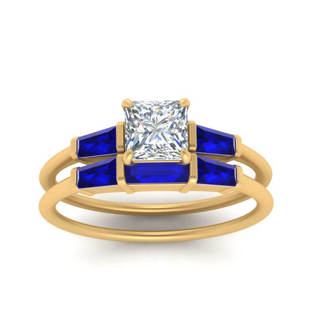 princess-cut-bar-set-sapphire-ring-with-matching-3-baguette-wedding-band-in-FDENS100PRGSABL-NL-YG