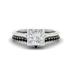 Load image into Gallery viewer, princess-cut-bezel-solitaire-ring-with-black-diamond-band-in-white-gold-FD11229PRGBLACK-NL-WG.jpg?v=1758702874
