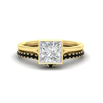 Load image into Gallery viewer, princess-cut-bezel-solitaire-ring-with-black-diamond-band-in-yellow-gold-FD11229PRGBLACK-NL-YG.jpg?v=1758702874
