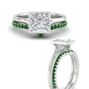 Load image into Gallery viewer, princess-cut-bezel-solitaire-ring-with-emerald-band-in-white-gold-FD11229PRGEMGRANGLE3-NL-WG_f9d7363e-384c-4a73-be8f-bec1c2400375.jpg?v=1758702946