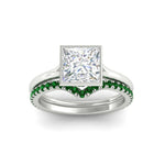Load image into Gallery viewer, princess-cut-bezel-solitaire-ring-with-emerald-band-in-white-gold-FD11229PRGEMGRANGLE5-NL-WG_83325c21-7f12-4938-b72a-be1b905eb9cb.jpg?v=1758702946
