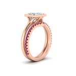 Load image into Gallery viewer, princess-cut-bezel-solitaire-ring-with-pink-sapphire-band-in-rose-gold-FD11229PRGSADRPIANGLE2-NL-RG.jpg?v=1758702874

