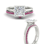 Load image into Gallery viewer, princess-cut-bezel-solitaire-ring-with-pink-sapphire-band-in-white-gold-FD11229PRGSADRPIANGLE3-NL-WG.jpg?v=1758702875
