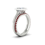 Load image into Gallery viewer, princess-cut-bezel-solitaire-ring-with-ruby-band-in-white-gold-FD11229PRGRUDRANGLE2-NL-WG.jpg?v=1758702874
