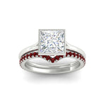 Load image into Gallery viewer, princess-cut-bezel-solitaire-ring-with-ruby-band-in-white-gold-FD11229PRGRUDRANGLE5-NL-WG.jpg?v=1758702875
