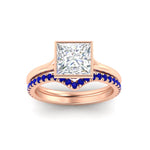 Load image into Gallery viewer, princess-cut-bezel-solitaire-ring-with-sapphire-band-in-rose-gold-FD11229PRGSABLANGLE5-NL-RG.jpg?v=1758702874
