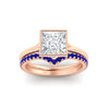 Load image into Gallery viewer, princess-cut-bezel-solitaire-ring-with-sapphire-band-in-rose-gold-FD11229PRGSABLANGLE5-NL-RG_c958fee6-88df-4405-904f-c1e884a17c1a.jpg?v=1758702946