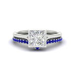 Load image into Gallery viewer, princess-cut-bezel-solitaire-ring-with-sapphire-band-in-white-gold-FD11229PRGSABL-NL-WG.jpg?v=1758702874
