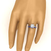 Load image into Gallery viewer, princess-cut-bezel-solitaire-ring-with-sapphire-band-in-white-gold-FD11229PRGSABLHAND-NL-WG_509159e1-28e9-4f77-8c7a-15bd6b71e3c8.jpg?v=1758702945
