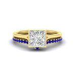 Load image into Gallery viewer, princess-cut-bezel-solitaire-ring-with-sapphire-band-in-yellow-gold-FD11229PRGSABL-NL-YG_bf62096c-5924-4497-aa25-6ac700fcdfe1.jpg?v=1758702946
