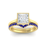 Load image into Gallery viewer, princess-cut-bezel-solitaire-ring-with-sapphire-band-in-yellow-gold-FD11229PRGSABLANGLE5-NL-YG.jpg?v=1758702874
