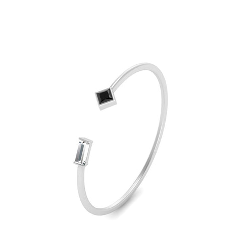 Princess Cut And Baguette Stacking Thin Ring