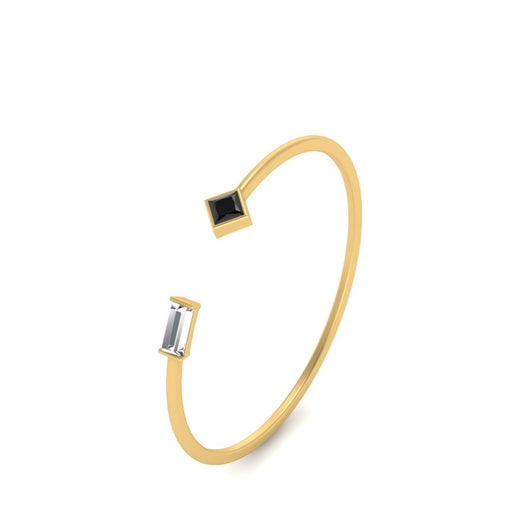 Princess Cut And Baguette Stacking Thin Ring