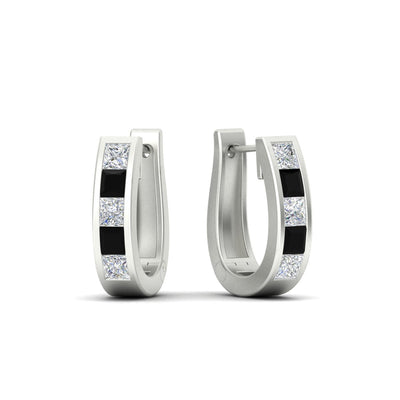 Channel Set Huggie Hoop Earring