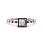 Load image into Gallery viewer, princess-cut-black-diamond-halo-petite-engagement-ring-in-rose-gold-FD8523PRRGBLACKANGLE3-NL-RG