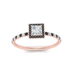 Load image into Gallery viewer, princess-cut-black-diamond-halo-petite-engagement-ring-in-rose-gold-FD8523PRRGBLACKANGLE3-NL-RG