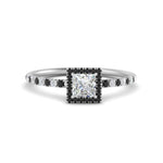Load image into Gallery viewer, princess-cut-black-diamond-halo-petite-engagement-ring-in-white-gold-FD8523PRRGBLACKANGLE3-NL-WG