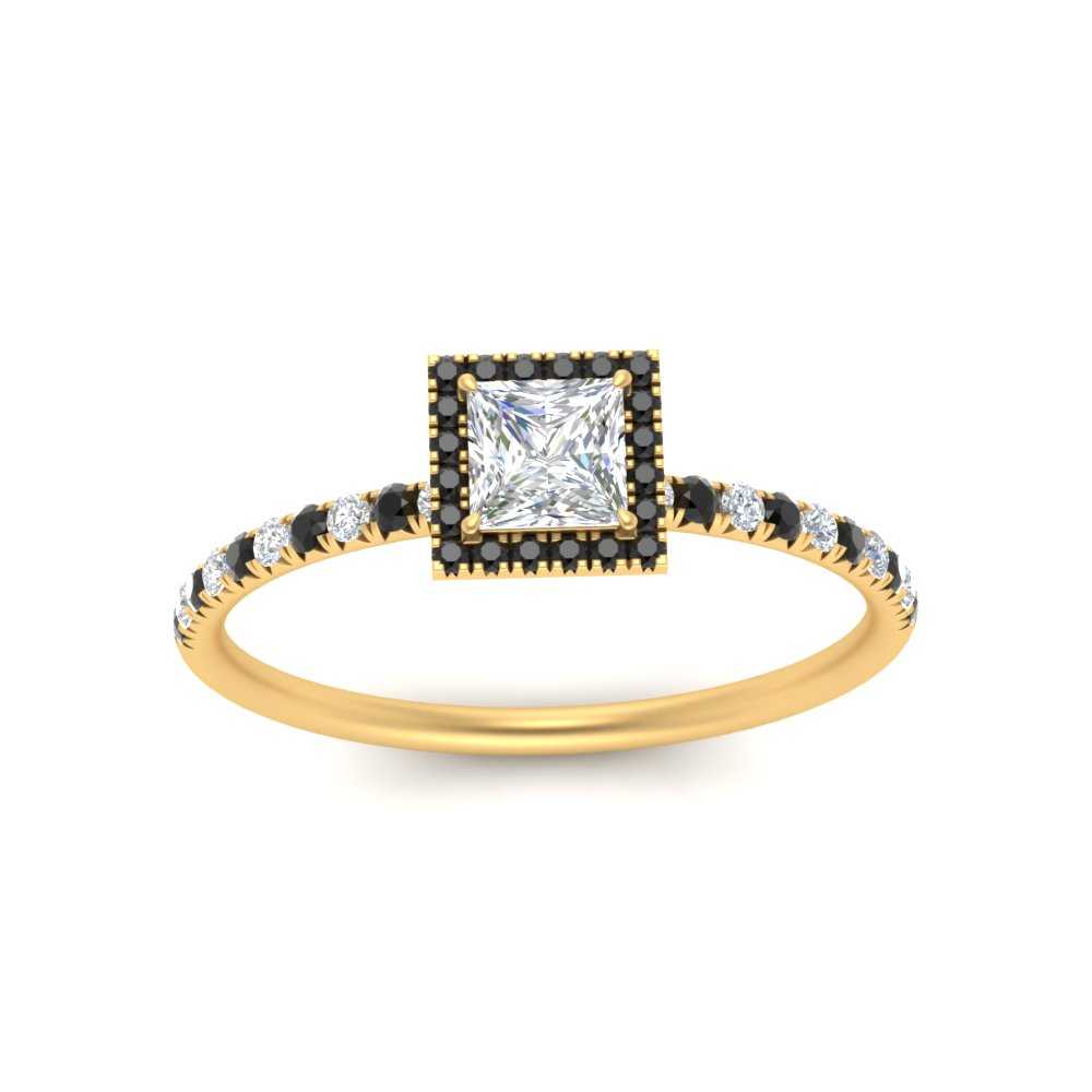 princess-cut-black-diamond-halo-petite-engagement-ring-in-yellow-gold-FD8523PRRGBLACKANGLE3-NL-YG