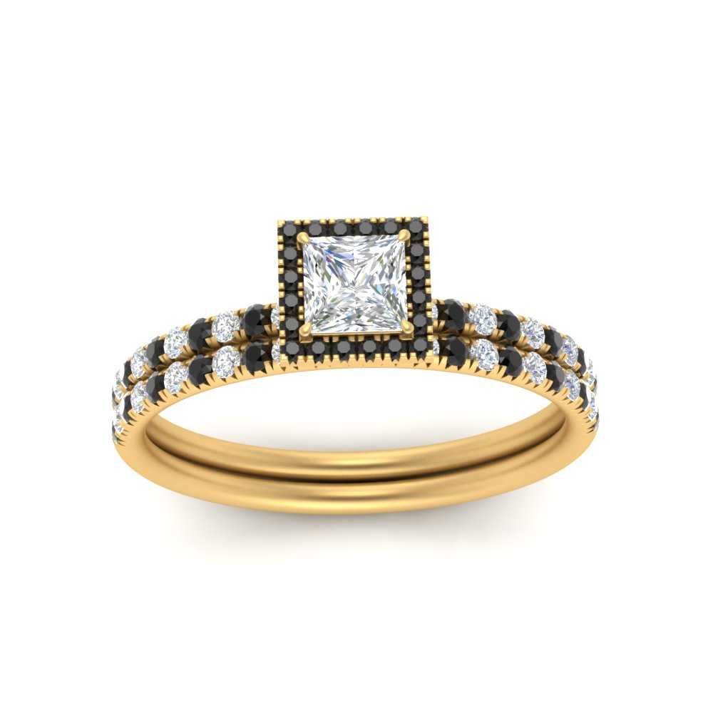 princess-cut-black-diamond-halo-wedding-ring-set-in-yellow-gold-FD8523PRGBLACK-NL-YG