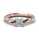 Load image into Gallery viewer, princess-cut-black-diamond-twisted-vine-engagement-ring-in-rose-gold-FD9127PRRGBLACK-NL-RG