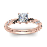 Load image into Gallery viewer, princess-cut-black-diamond-twisted-vine-engagement-ring-in-rose-gold-FD9127PRRGBLACKANGLE5-NL-RG
