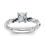 Load image into Gallery viewer, princess-cut-black-diamond-twisted-vine-engagement-ring-in-white-gold-FD9127PRRGBLACKANGLE5-NL-WG