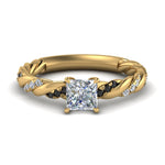 Load image into Gallery viewer, princess-cut-black-diamond-twisted-vine-engagement-ring-in-yellow-gold-FD9127PRRGBLACK-NL-YG
