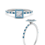Load image into Gallery viewer, princess-cut-blue-topaz-halo-petite-engagement-ring-in-white-gold-FD8523PRRGICBLTOANGLE3-NL-WG