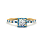 Load image into Gallery viewer, princess-cut-blue-topaz-halo-petite-engagement-ring-in-yellow-gold-FD8523PRRGICBLTOANGLE3-NL-YG