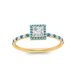 Load image into Gallery viewer, princess-cut-blue-topaz-halo-petite-engagement-ring-in-yellow-gold-FD8523PRRGICBLTOANGLE3-NL-YG