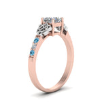 Load image into Gallery viewer, princess-cut-celtic-diamond-ring-with-blue-topaz-in-14K-rose-gold-FDENS2255PRRGICBLTOANGLE2-NL-RG
