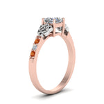 Load image into Gallery viewer, princess-cut-celtic-diamond-ring-with-orange-sapphire-in-14K-rose-gold-FDENS2255PRRGSAORANGLE2-NL-RG_bde9416a-0ba1-4f5b-8b0a-299c7ad9b234

