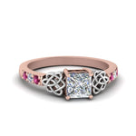 Load image into Gallery viewer, princess-cut-celtic-diamond-ring-with-pink-sapphire-in-14K-rose-gold-FDENS2255PRRGSADRPI-NL-RG_ebcbb31b-6035-40a5-b810-e1563e40a803
