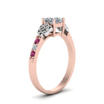 Load image into Gallery viewer, princess-cut-celtic-diamond-ring-with-pink-sapphire-in-14K-rose-gold-FDENS2255PRRGSADRPIANGLE2-NL-RG
