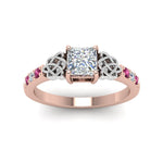 Load image into Gallery viewer, princess-cut-celtic-diamond-ring-with-pink-sapphire-in-14K-rose-gold-FDENS2255PRRGSADRPIANGLE5-NL-RG
