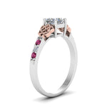 Load image into Gallery viewer, princess-cut-celtic-diamond-ring-with-pink-sapphire-in-14K-white-gold-FDENS2255PRRGSADRPIANGLE2-NL-WG
