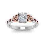 Load image into Gallery viewer, princess-cut-celtic-diamond-ring-with-ruby-in-14K-white-gold-FDENS2255PRRGRUDRANGLE5-NL-WG_7dcb7f90-355a-48a3-b7b3-f08cae51ccac
