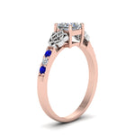 Load image into Gallery viewer, princess-cut-celtic-diamond-ring-with-sapphire-in-14K-rose-gold-FDENS2255PRRGSABLANGLE2-NL-RG
