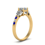 Load image into Gallery viewer, princess-cut-celtic-diamond-ring-with-sapphire-in-14K-yellow-gold-FDENS2255PRRGSABLANGLE2-NL-YG_7e43b604-b0cb-456d-88c0-5b83c17cb0cf
