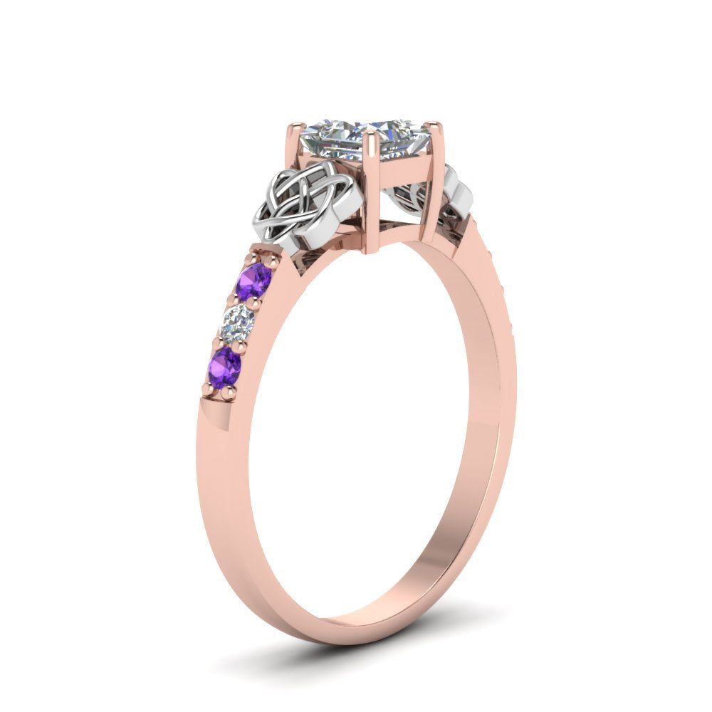 princess-cut-celtic-diamond-ring-with-violac-topaz-in-14K-rose-gold-FDENS2255PRRGVITOANGLE2-NL-RG