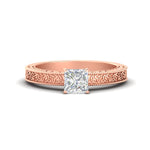 Load image into Gallery viewer, princess-cut-celtic-engraved-solitaire-ring-in-rose-gold-fdenr8544prrsleep-nl-rg
