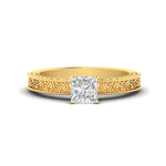 Load image into Gallery viewer, princess-cut-celtic-engraved-solitaire-ring-in-yellow-gold-fdenr8544prrsleep-nl-yg
