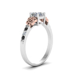Load image into Gallery viewer, princess-cut-celtic-ring-with-black-diamond-in-14K-white-gold-FDENS2255PRRGBLACKANGLE2-NL-WG
