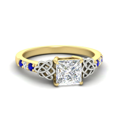 Celtic Two Tone Princess Diamond Ring