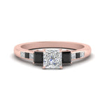 Load image into Gallery viewer, princess-cut-channel-three-stone-diamond-engagement-ring-with-black-diamond-in-rose-gold-FDENS205PRRGBLACK-NL-RG.jpg
