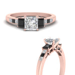 Load image into Gallery viewer, princess-cut-channel-three-stone-diamond-engagement-ring-with-black-diamond-in-rose-gold-FDENS205PRRGBLACK-NL-RG.jpg
